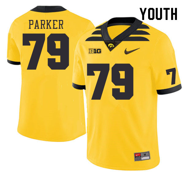 Youth #79 Daijon Parker Iowa Hawkeyes College Football Jerseys Stitched-Gold
